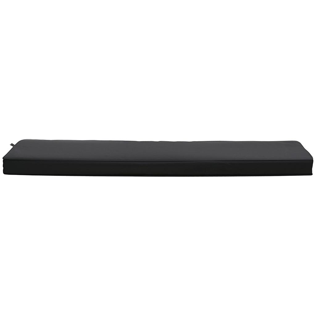 2-Seater Garden Bench Cushion with Ties, Swing Chair Cushion, Replacement Cushion for Outdoor Furniture, 110 x 46 cm, Black