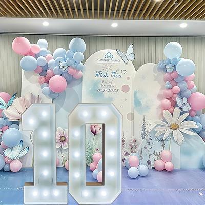 1PC 73cm Balloon Frame with White Light 3D KT Board Filled Balloon Digital Model Suitable for Birthday Parties, Anniversary Decorations