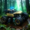 2.4g Remote Control Off-Road Alloy Car with Shock Absorbers, Climbing Fast Car with Music, Lights, and Spray, Children's Electric Rc T
