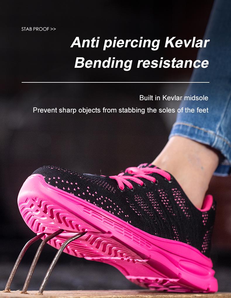 Leichte Sicherheitsschuhe für Damen: Stoßfest, durchstoßfest, atmungsaktiv, komfortabel und rutschfest für Baustellen.