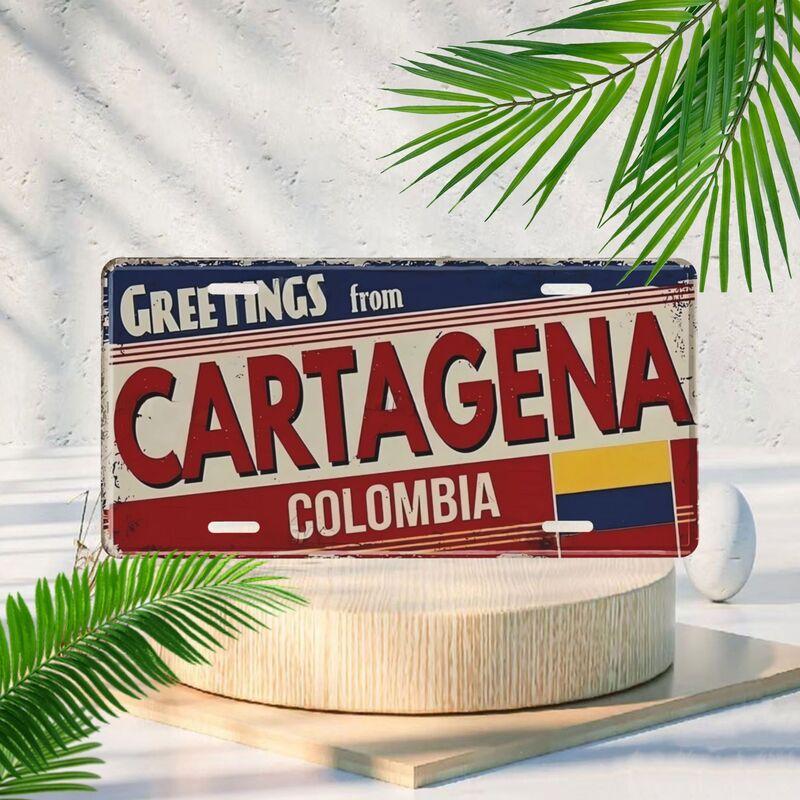 

Vintage GREETINGS from CARTAGENA COLOMBIA decorative license plates car license plates home garage decorations 15x30cm(5.9x7.8inch)