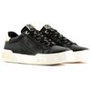 Emporio Armani Leather Round Toe Lace-Up Low-Top Sneakers With Gold Accents Men sneakers Black X8X179XK383T677