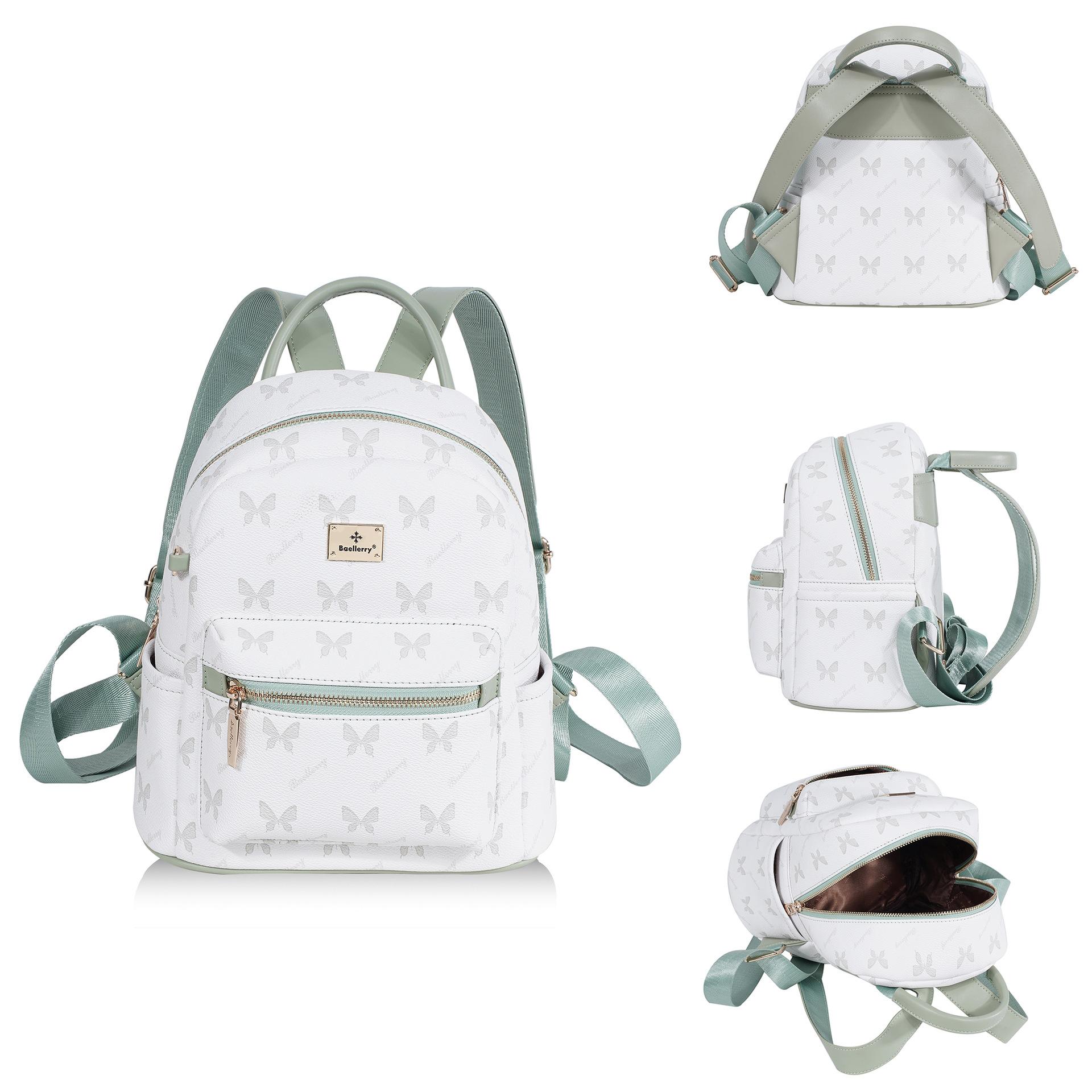 Ladies Mini Backpack ins Wind Compact and Lightweight Female Commuter Student School Bag Travel Backpack Tide one size зелёный 2560₽