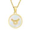 Elegant European & American Zodiac Pendant Necklace - Women's Gold Stainless Steel Constellation Charm