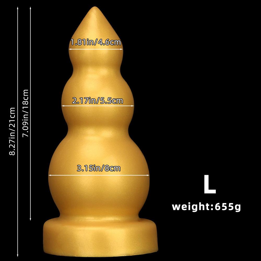 Gros Plug Anal Fileté en Silicone Doré Dildo Réaliste Jouet Sexuel pour Adultes pour Couples Fisting