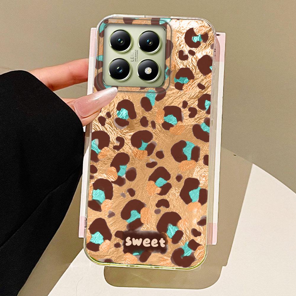 Vintage Pink Leopard Print Girls Phone Case for Xiaomi 13T 14T 11 Lite NE Poco X5 M6 Pro X6 X7 X3 Pro NFC C65 C61 M5S Back Cover