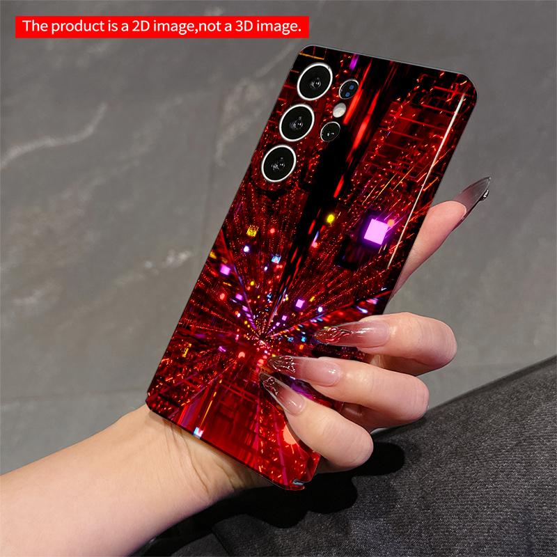 2DFlat Samsung phone case Neon Grid Cityscape Phone Case Applicable to Galaxy S22 S23 S24 S25ULTRA S26 A12 A13 A14 A15 A16