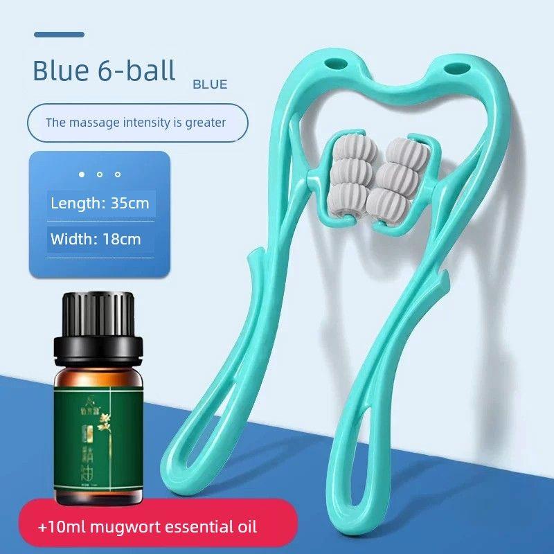 6 Wheels Neck Massager Manual Clip Neck and Neck Kneading Handy Gadget Handheld For Home Six Roller Shoulder and Neck Massage