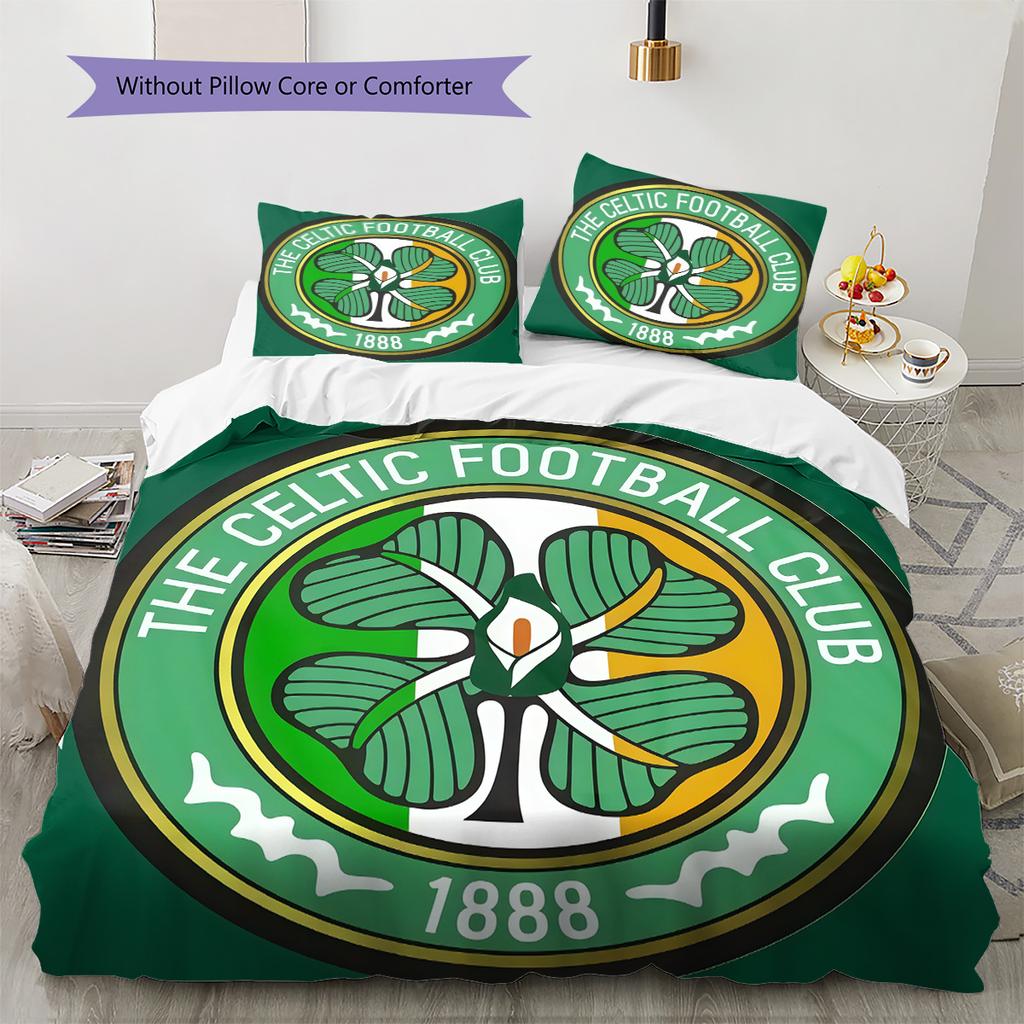 Juego de Funda Nórdica y Colcha del Celtic Football Club Funda de Colcha Funda de Almohada Decoración del Hogar Regalo de Cumpleaños (1 * funda nórdica + 2 * fundas de almohada, sin núcleo)
