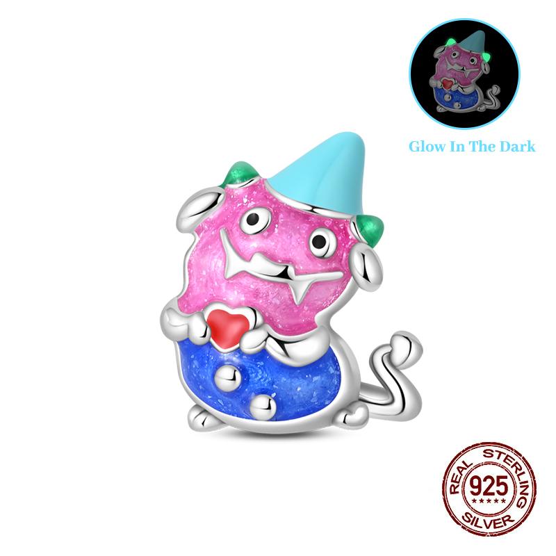 Charms Copper Queen Rabbit Charms Luminous Evil Magic Cat Beads Fit Original Bracelet For Women Diy Party Jewelry