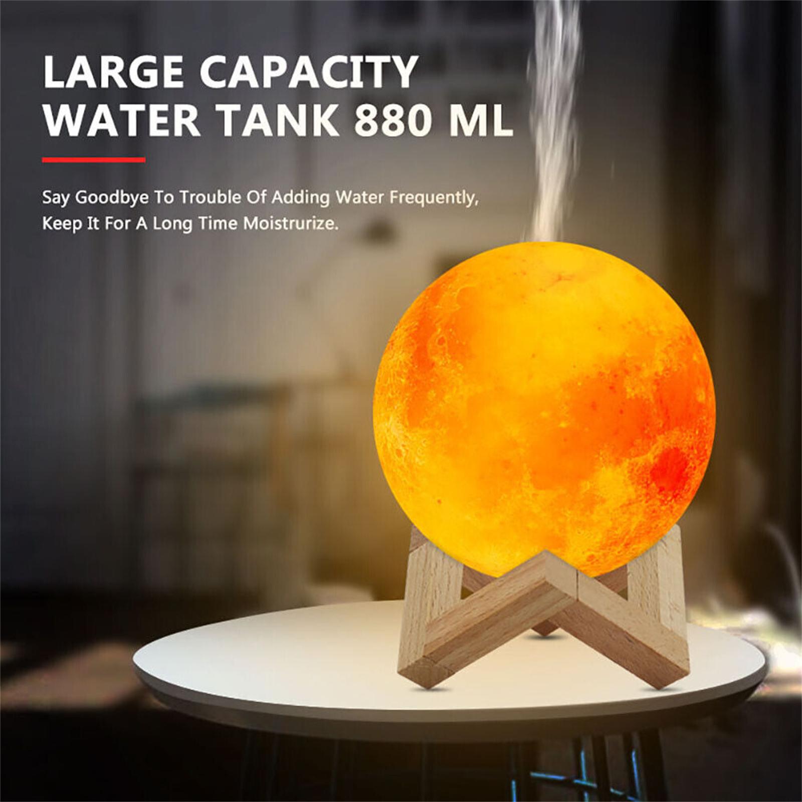 

880ml Mist Maker Usb Light Aromatherapy Diffuser 3d Moon Lamp Aroma Humidifier For Living Room Bedroom Office As shown