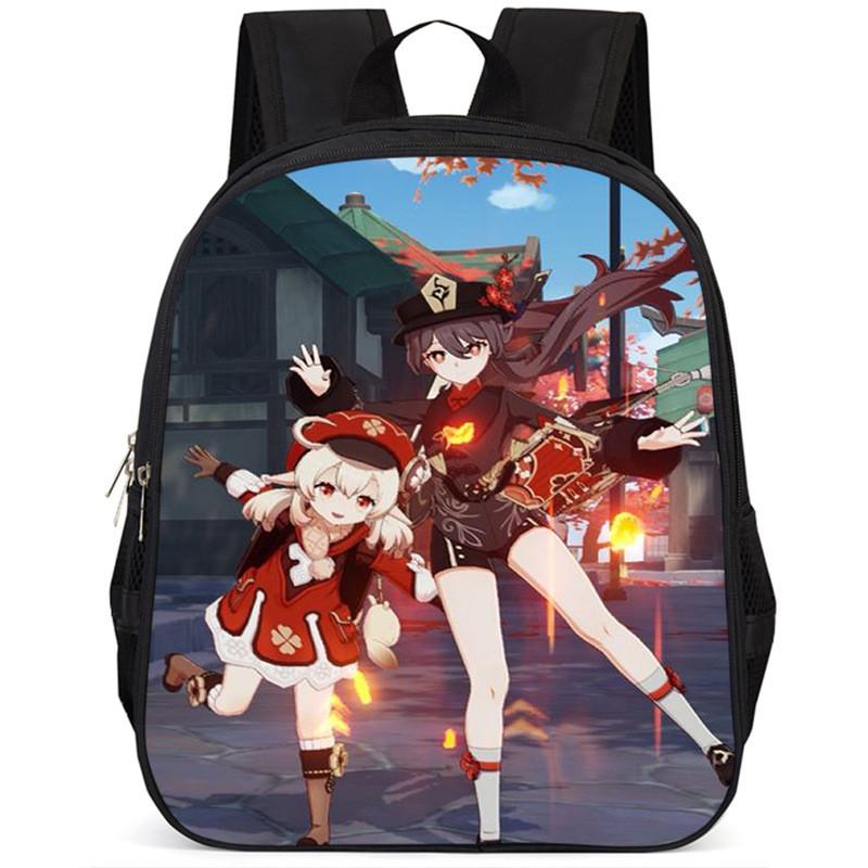 Genshin Impact 15 Inch Large Capacity Lightweight Oxford School Backpack For Kids