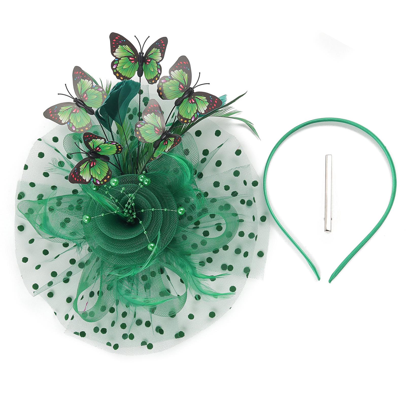 

Wedding Costume Butterfly Hair Accessory For Brides Lightweight Design Comfort Wedding Headpiece зелёный