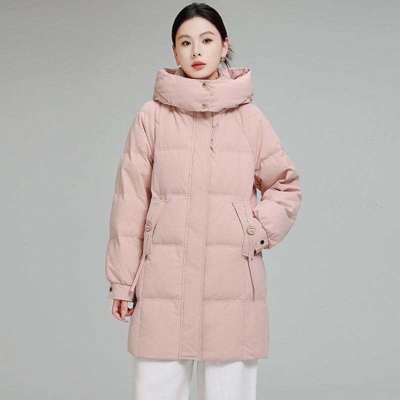 

Пуховик женский средней длины 2025 новый хлопковый жакет модный корейский свободный стеганый жакет зимний утолщенный теплый жакет XXL розовый