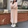 Mink Velvet Knee-Length Sweater Cardigan for Women - Autumn Winter Loose Knit Style
