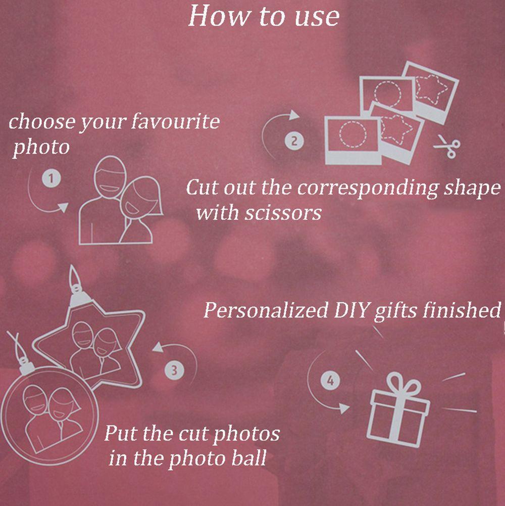 DIY with Hanging String Crafts Photo Frame Transparent Ball New Year Gifts Christmas Tree Ornaments