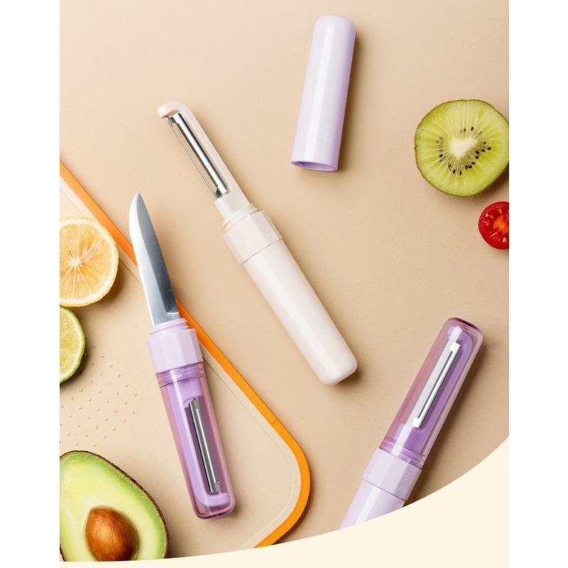 Multi Functional Fruit Knife, Portable Folding Peeler, Divine Tool with Dual Heads and Two In One Household Scraper