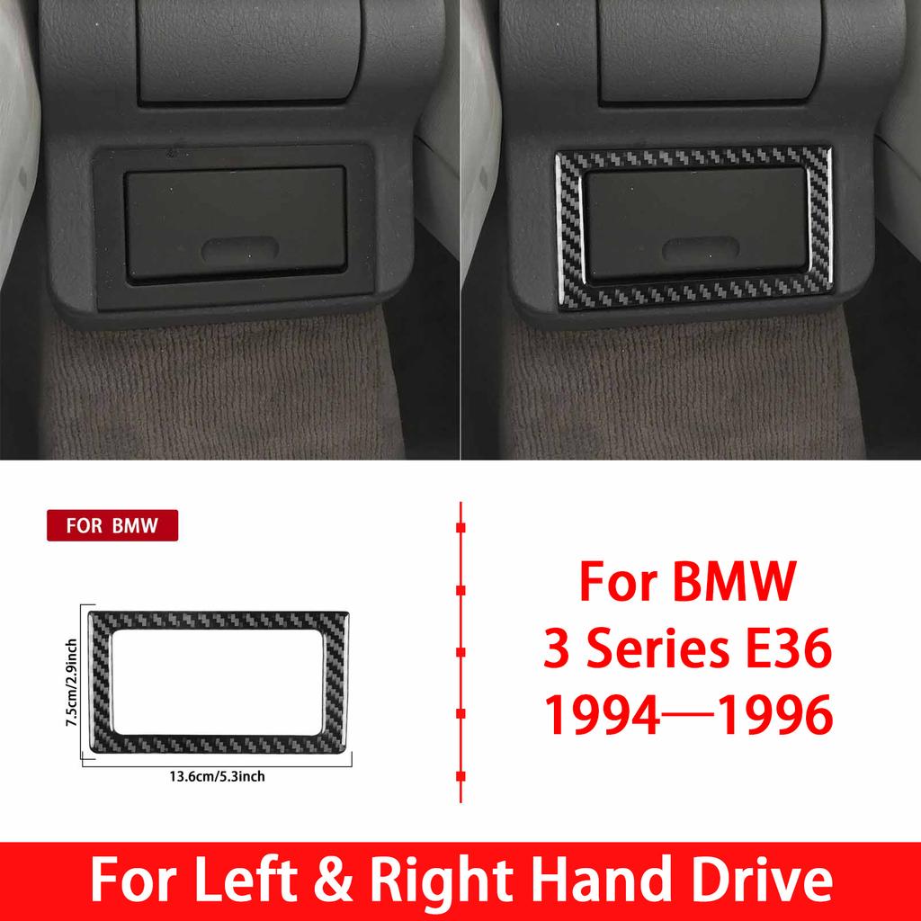 For BMW 3 Series E36 1994 1995 1996 Car Accessories Carbon Fiber Copilot Strip Air Vent Gear Shift Panel Interior Trim Sticker