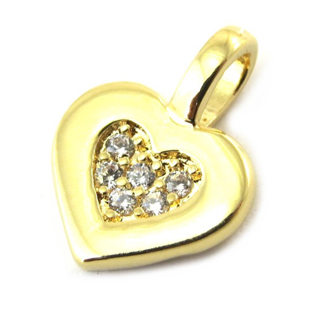 Les Trésors De Lily [N4018] - White 'Love' Gold Plated Pendant