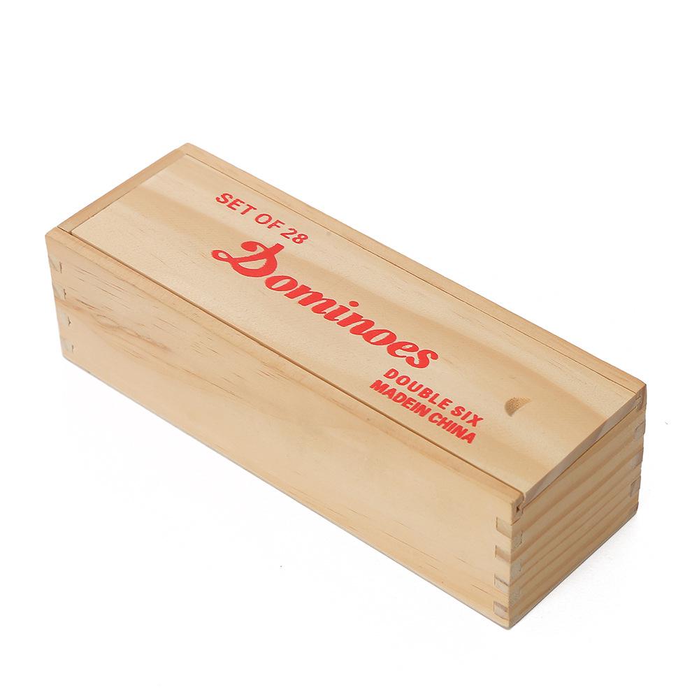 Dominoes Board Game Set: Educational Wooden Box Toy for Chess and Card Games