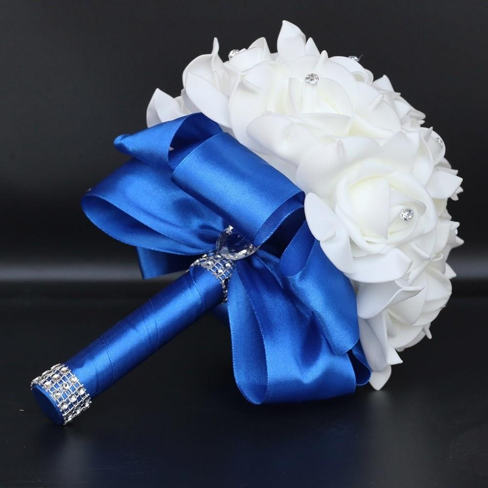 Satin Rose Flower Bouquet PE Flower Artificial Rose Flower Bridal Wedding Bouquet  Bridal Wedding