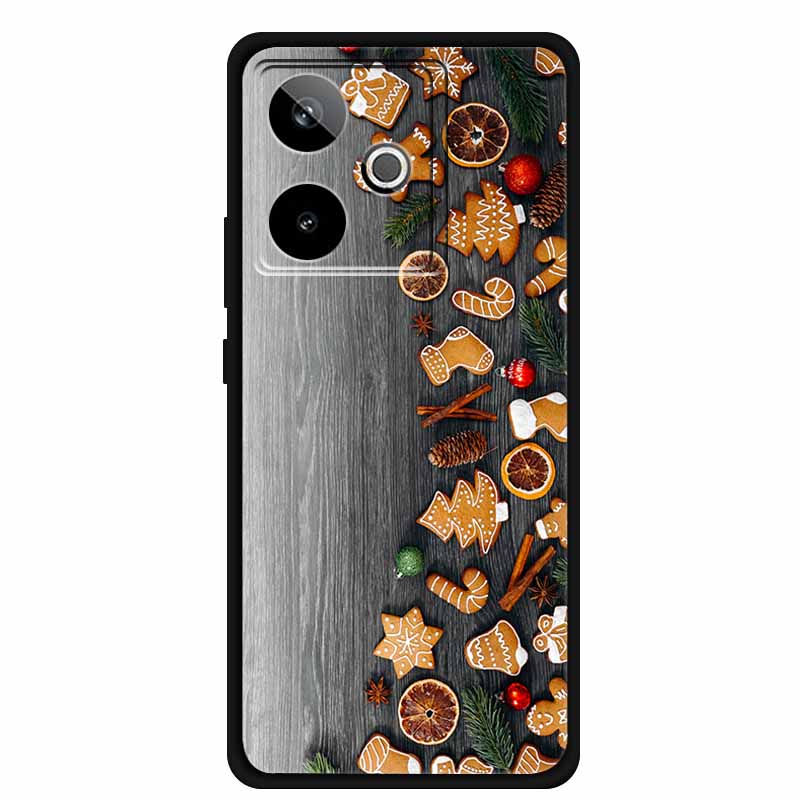 Christmas Cover For Realme GT7 GT 7 7T Case Black Silicone Cases for Realme GT 7T Cartoon Santa Claus Christmas Tree Back Cover