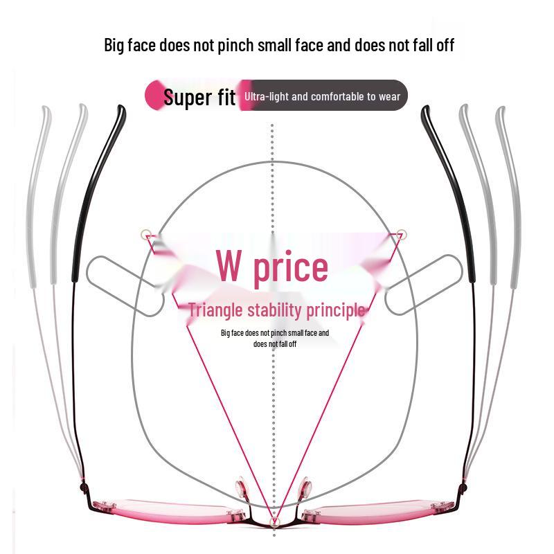 Diamond Cut Mixed Batch Anti-Blue Light Ultralight Rimless Reading Glasses for 100 Degrees Presbyopia
