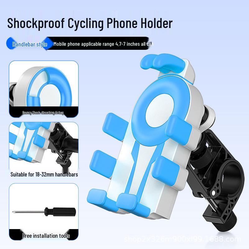 Bicycle & Motorcycle Phone Holder: Anti-Shake, Anti-Vibration, Universal Fit for Electric Vehicles & Delivery Use