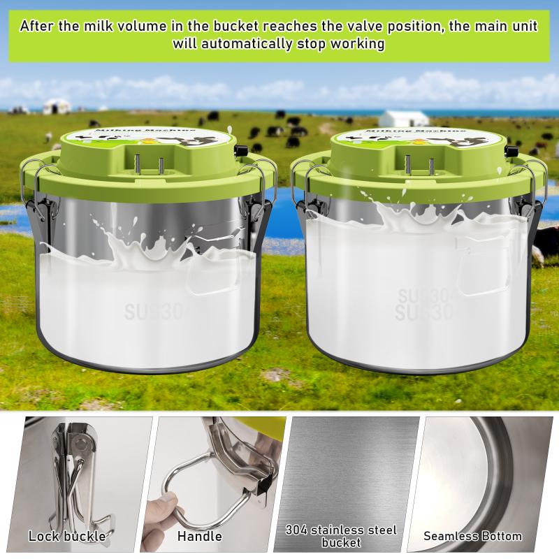 8L Sheep Ewe Milking Machine Cow Electric Integrated Milking Machine Accessories Milk lining Milk Pail Farm Breeding Tools