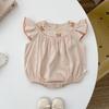 Girls' Summer Flying Sleeve Embroidered Romper Onesie