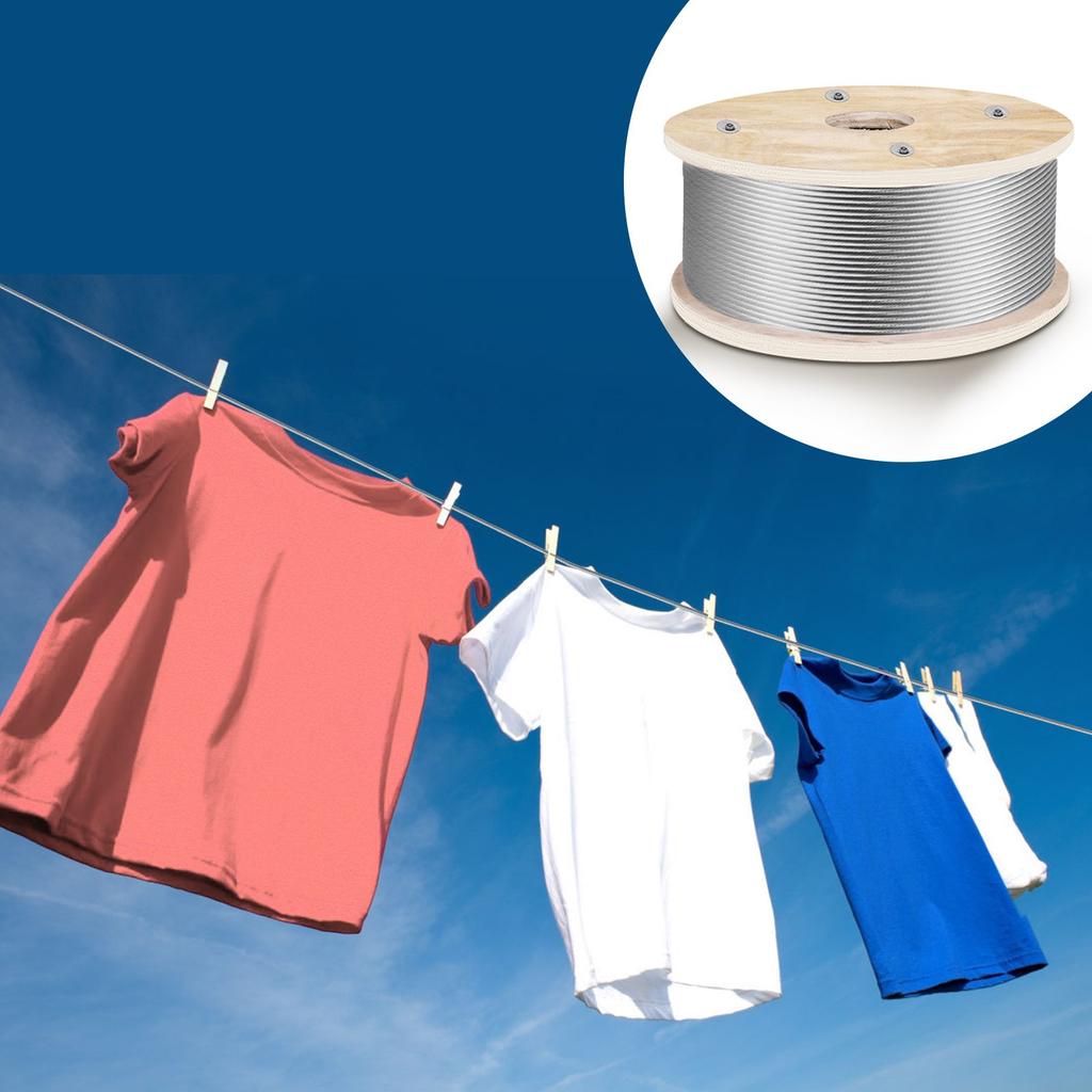 VEVOR 316 Stainless Steel Wire Rope 500ft Length, Steel Wire Cable 3/16 Inch, Steel Cable Railing Decking With 1x19 Strands Construction