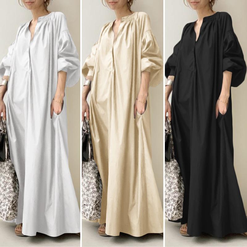 Cotton and Linen Loose Casual Women's Dress