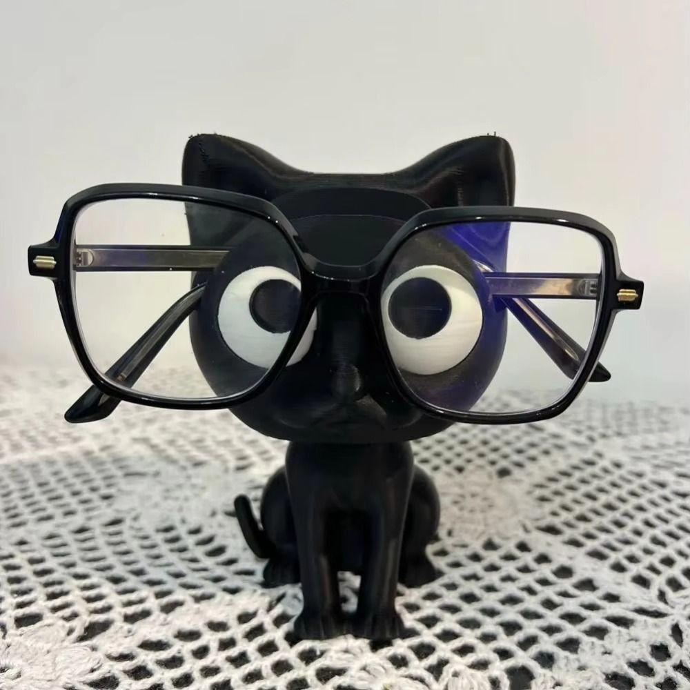 Bai Fen Bai Electronic 3C Women's Black Cat Glasses Holder Stand Desktop Storage Multifunctional Eyeglasses Support Holder Mini Display Ornament