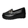 New Women's Shoes with Thick-soled and Round-toed Soles, Fashionable Large-sized Loafers on One Foot