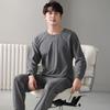 Pajamas men's autumn long-sleeved pure cotton fashion letters men's casual sports cotton loungewear suit can be worn outside
