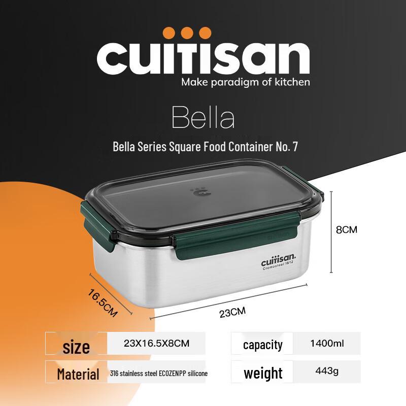 

Cuitisan Bella Series 316 Stainless Steel Microwaveable Lunch Box
