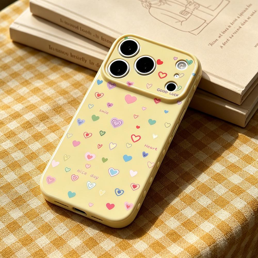 Ins Scattered Color Heart Suitable for Apple 16PM Creative iPhone17/16PRO Anti-drop New 15/17 Mobile Phone Case
