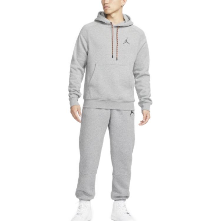 Jordan Logo Print Long Sleeve Sweatshirt Men Sweatshirt Grey DJ0212-091