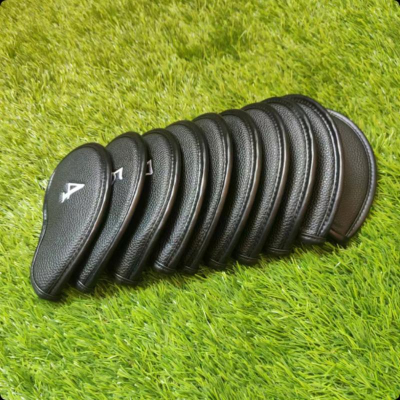 Universal Fit Golf Iron Head Covers 10/12 PCS Set Soft Synthetic Leather Anti-collision Fit All Brands for Golf Hobbyists