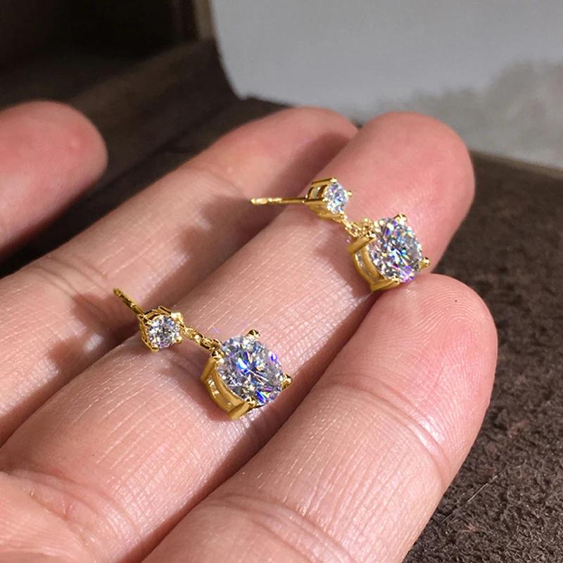 Huitan Shiny Cubic Zirconia Drop Earrings for Women Attractive Charms Wedding Engagement Jewelry Trendy Exquisite Accessories