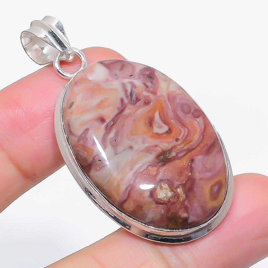 Natural Dolomite Gemstone 925 Sterling Silver Jewelry Pendant 2.05" C7h67