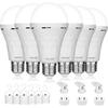 Ostwiki 6 Pack Rechargeable Emergency Light Bulbs Battery Operated Bulb | for Power Outage 9W E26 8500K Daylight Self-Charging LED Lamps for Home