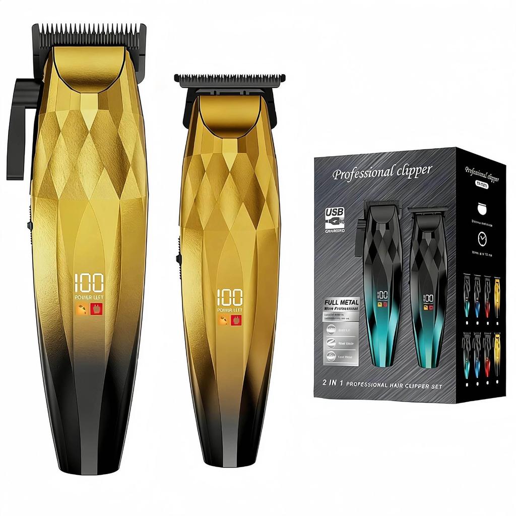 Professional Electric Hair Clipper Set for Barbers - Includes Carving Tool