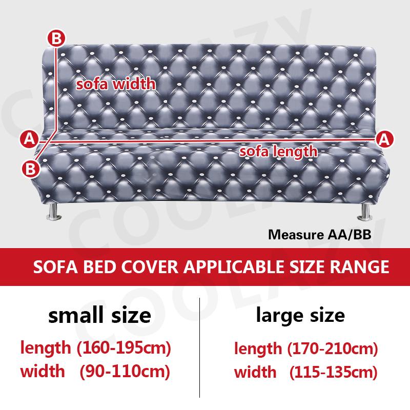 Armless Sofa Bed Cover Spandex Stretch Futon Slipcover Elastic Full Folding Couch Sofa Shield Fitted Full Folding Sofa Slipcover