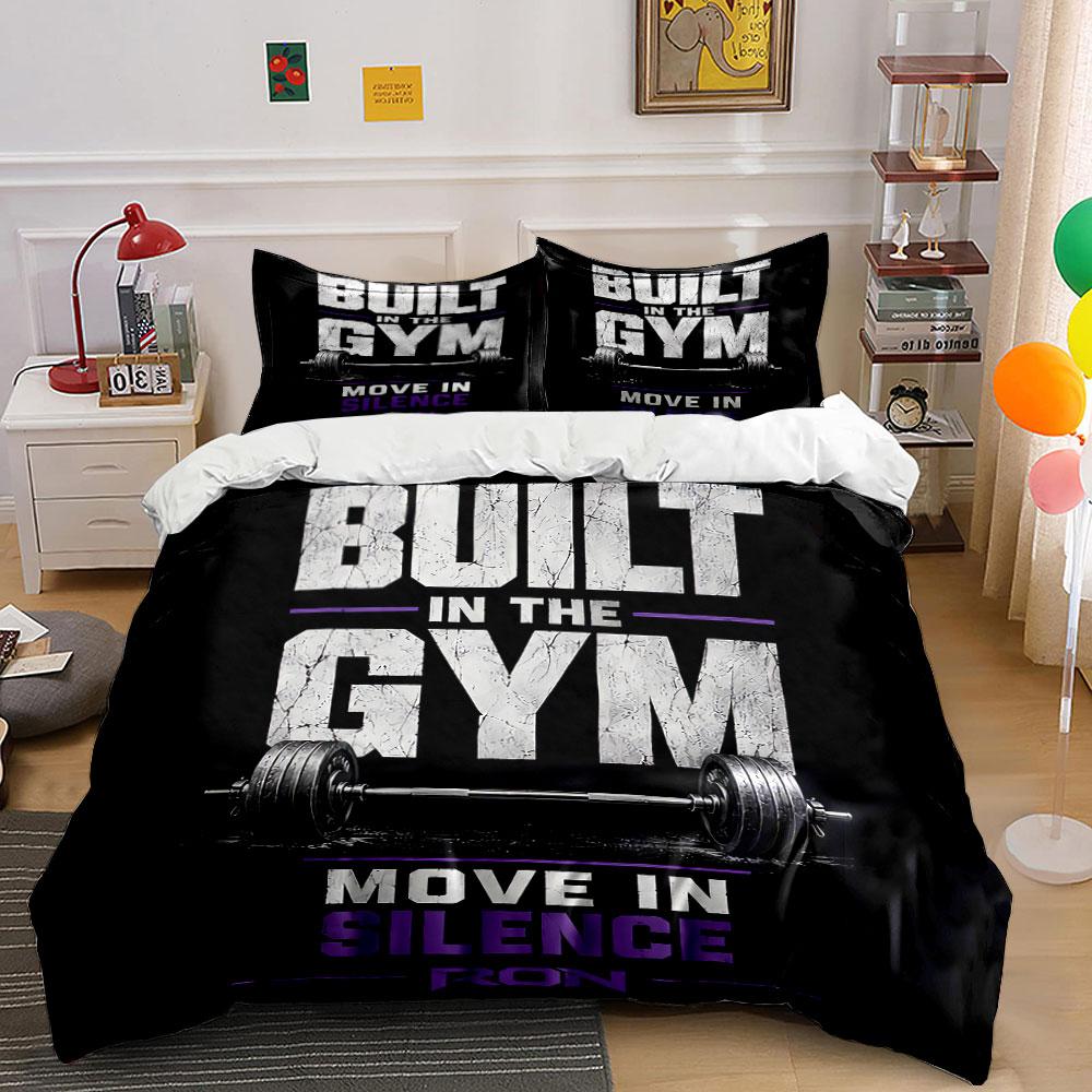 Eingebaut im Fitnessstudio Design Bettwäsche Bettbezug Set Bettbezug Kissenbezüge (1*Bettbezug 2*Kissenbezüge, ohne Bettdecke)