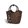 Vintage Woven Niche Design Bucket Bag 2025 Autumn New Style Basket Bag Elegant Versatile Handbag Shoulder Bag