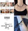Fashionable Cross Geometric Shape Rhinestone Choker Necklace And Bracelet For Women