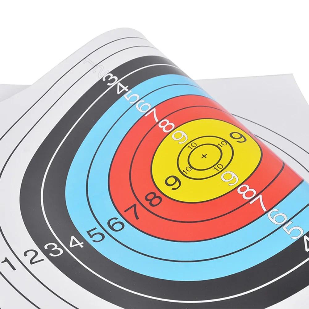Aq 10Pcs Profession Archery Targets Paper Face Bow Arrow Gauge Shooting Target Paper Traditional Shooting Accessories