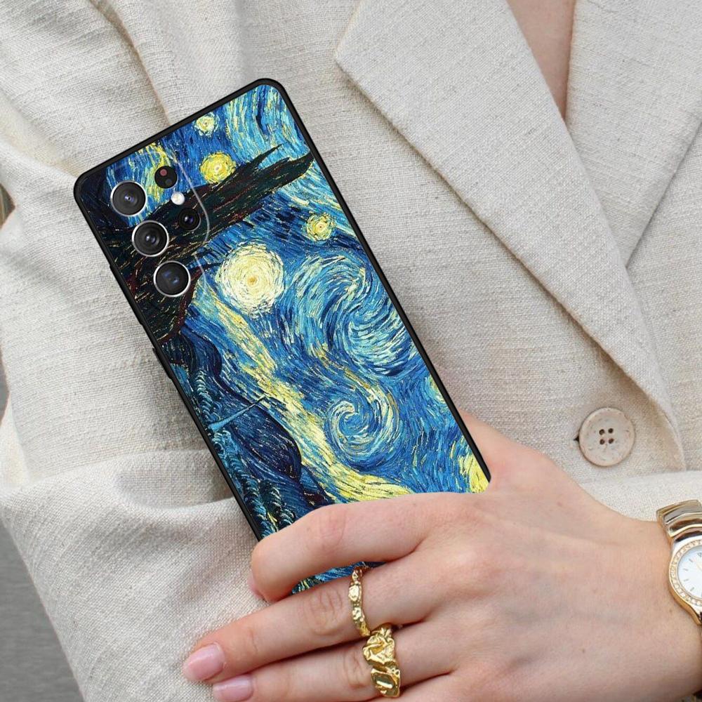 Paintings Starry Night Van Gogh Cell Phone Case for Samsung Galaxy S26 Ultra S25 S24 S23 S22 S21 S20 Note10 Cover