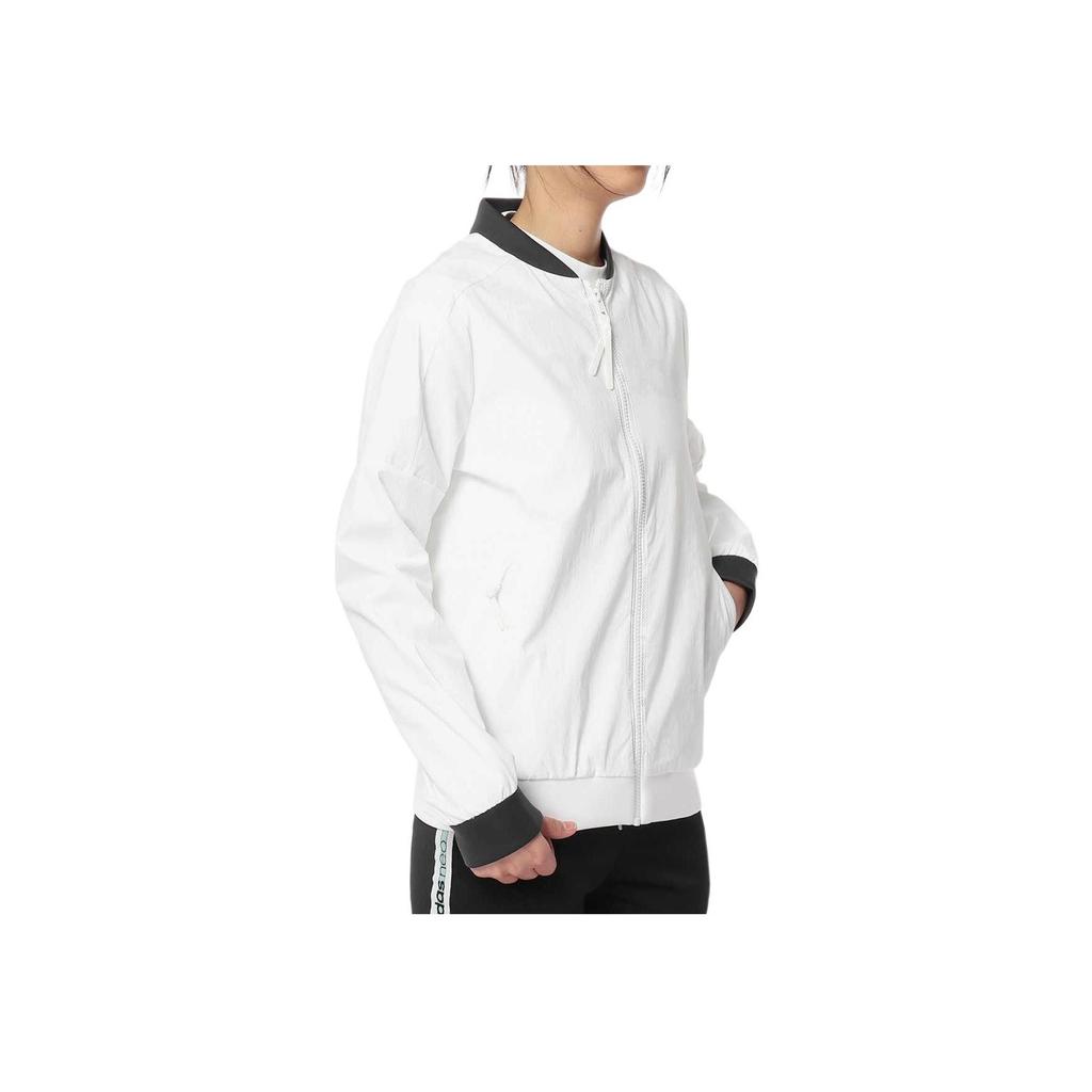 Adidas Womens Training Series Windproof Breathable Stand Collar Sports Casual Baseball Jacket Women Jacket White DM5258